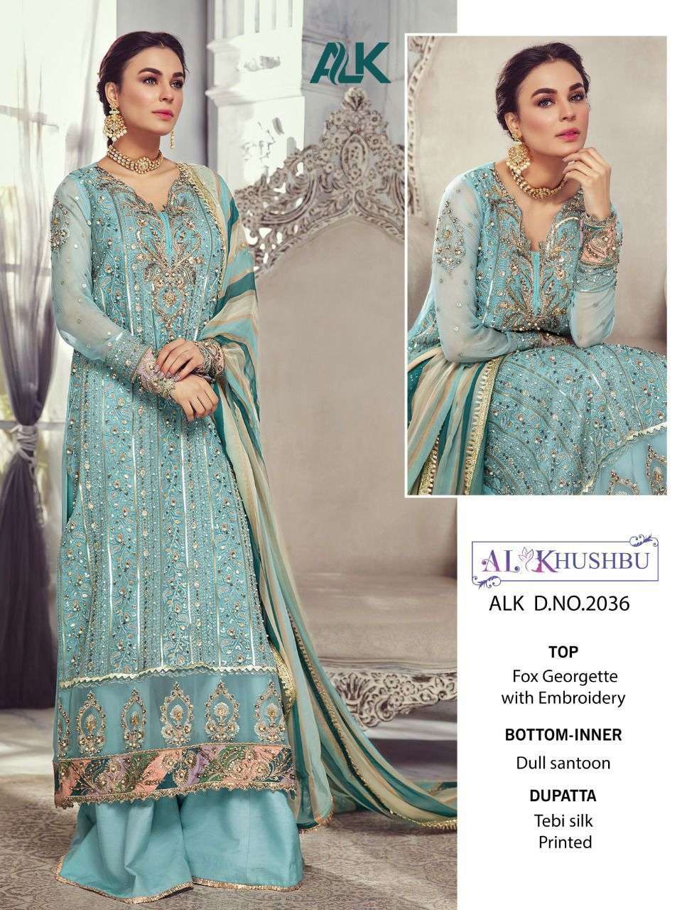 al khushbu alk 2036 design pakistani dress singel at best rate 
