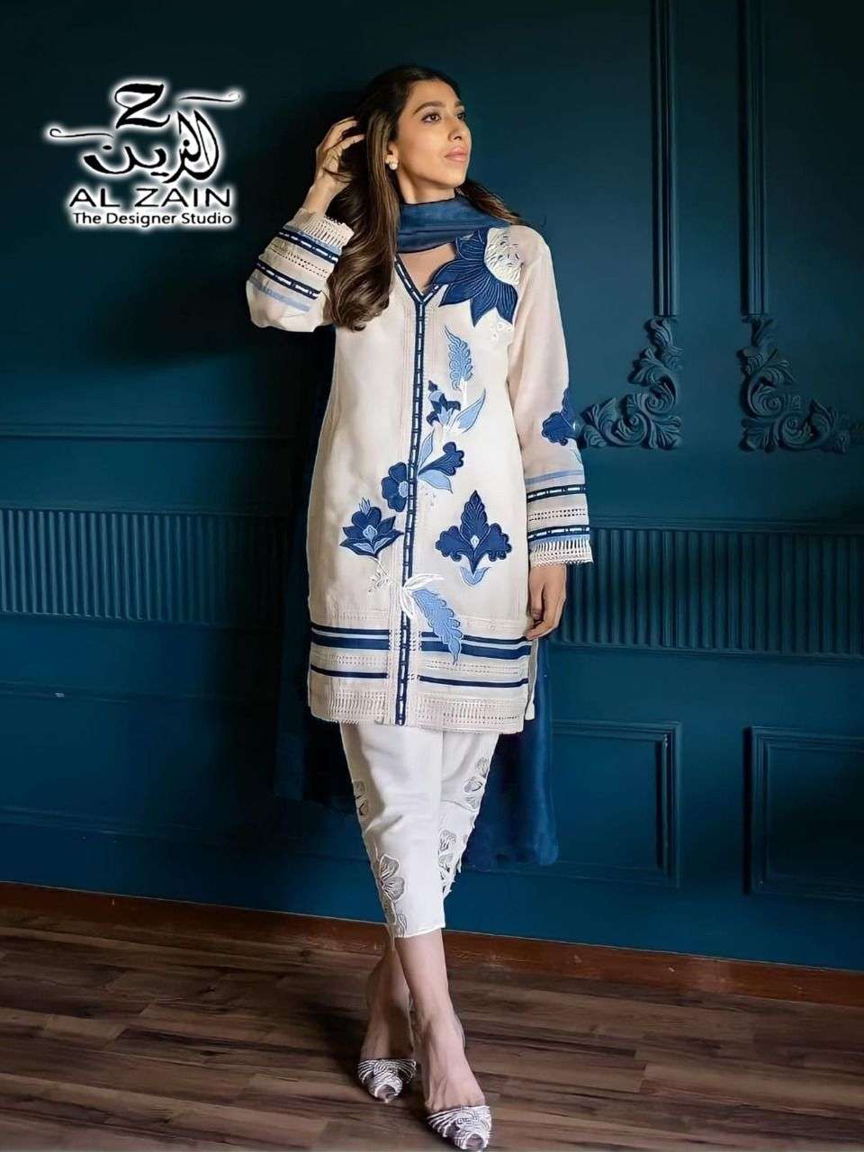 al zain 272703 exclusive georgette pakistani style full stitch suit supplier