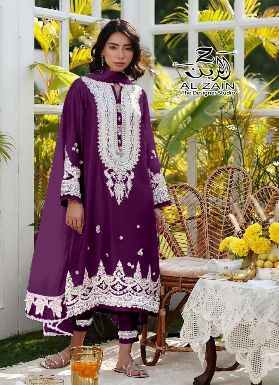 al zain present 272702 georgette elegant full stitch pakistani salwar kameez