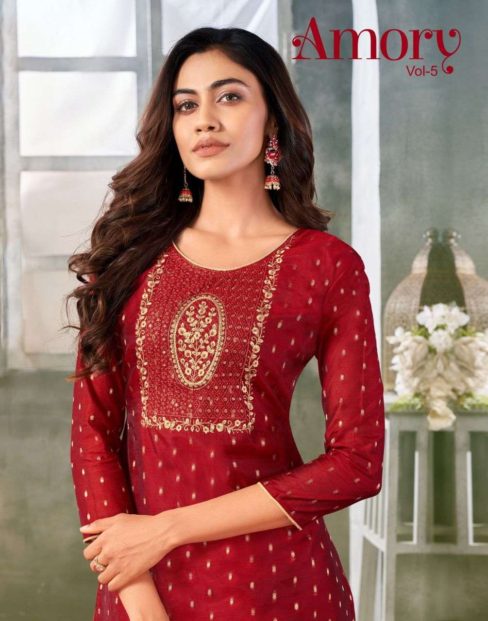 artio amory vol 5 silk with work simple readymade kurta for girl women 