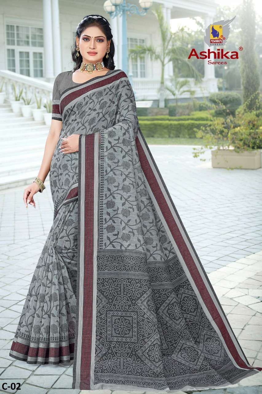 ashika churi border pure cotton sarees at best rates 