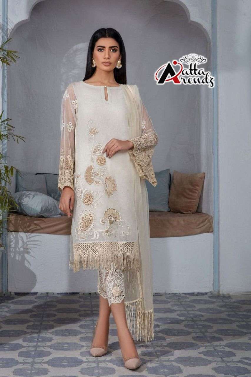 atta trendz present 2711 embroidery georgette pakistani dresses
