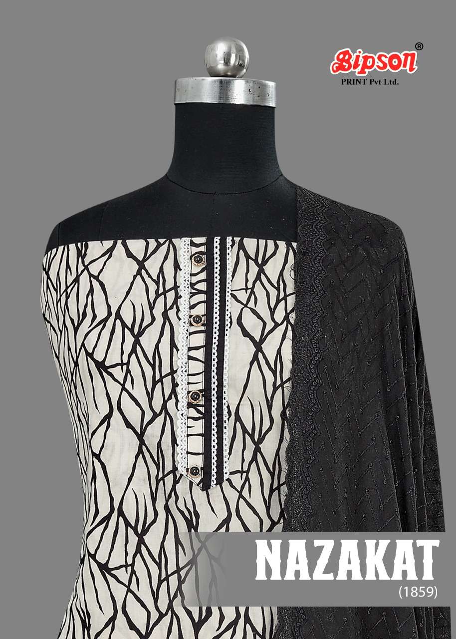 bipson nazakat 1859-1860 design cotton dress materials 