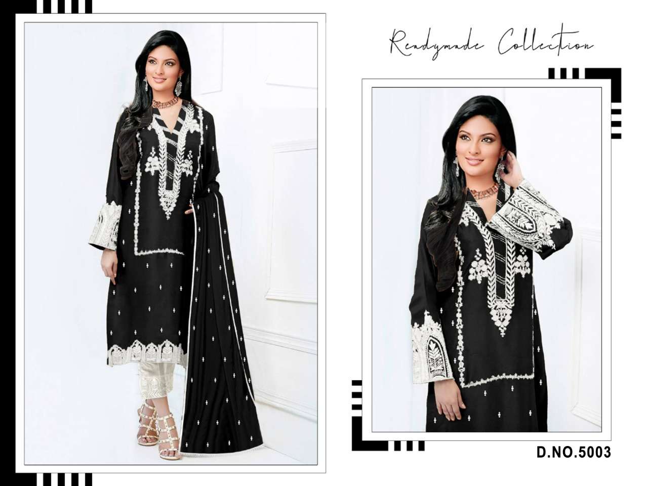 charizma present 5003 classy look black colour pakistani readymade suits