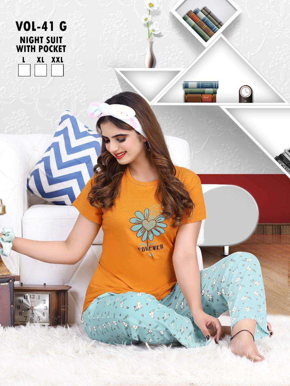 FASHION TALK VOL.141 G Heavy Shinker Hosiery Cotton Heavy Night Suits With Pocket CATALOG WHOLESALER BEST RATE