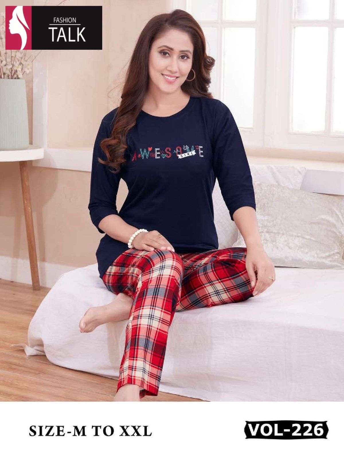 FASHION TALK VOL.226 Heavy Shinker Hosiery Cotton Heavy Night Suits Full sleeve CATALOG WHOLESALER BEST RATE