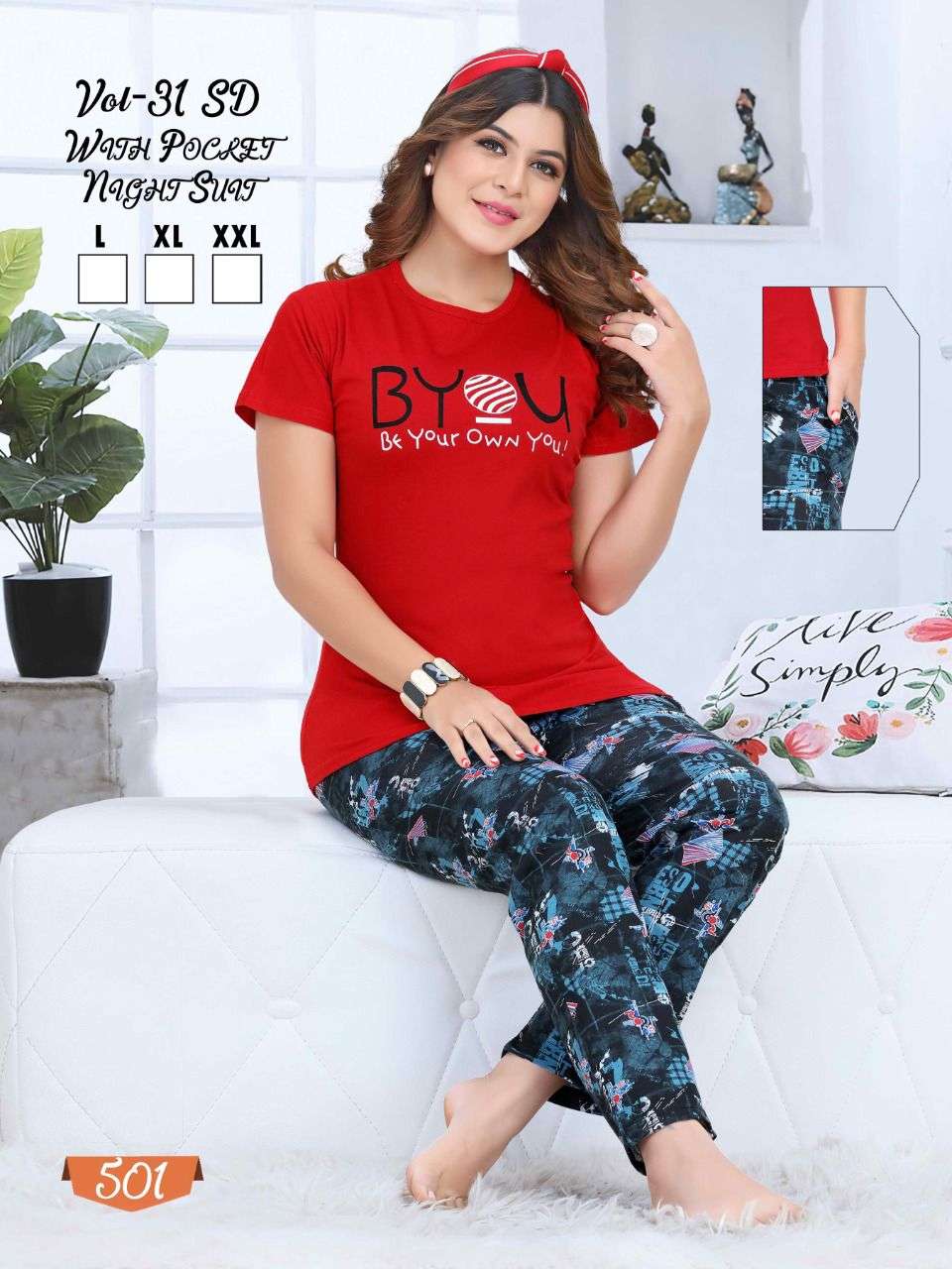 FASHION TALK VOL.31 SD Heavy Shinker Hosiery Cotton Heavy Night Suits With Pocket CATALOG WHOLESALER BEST RATE