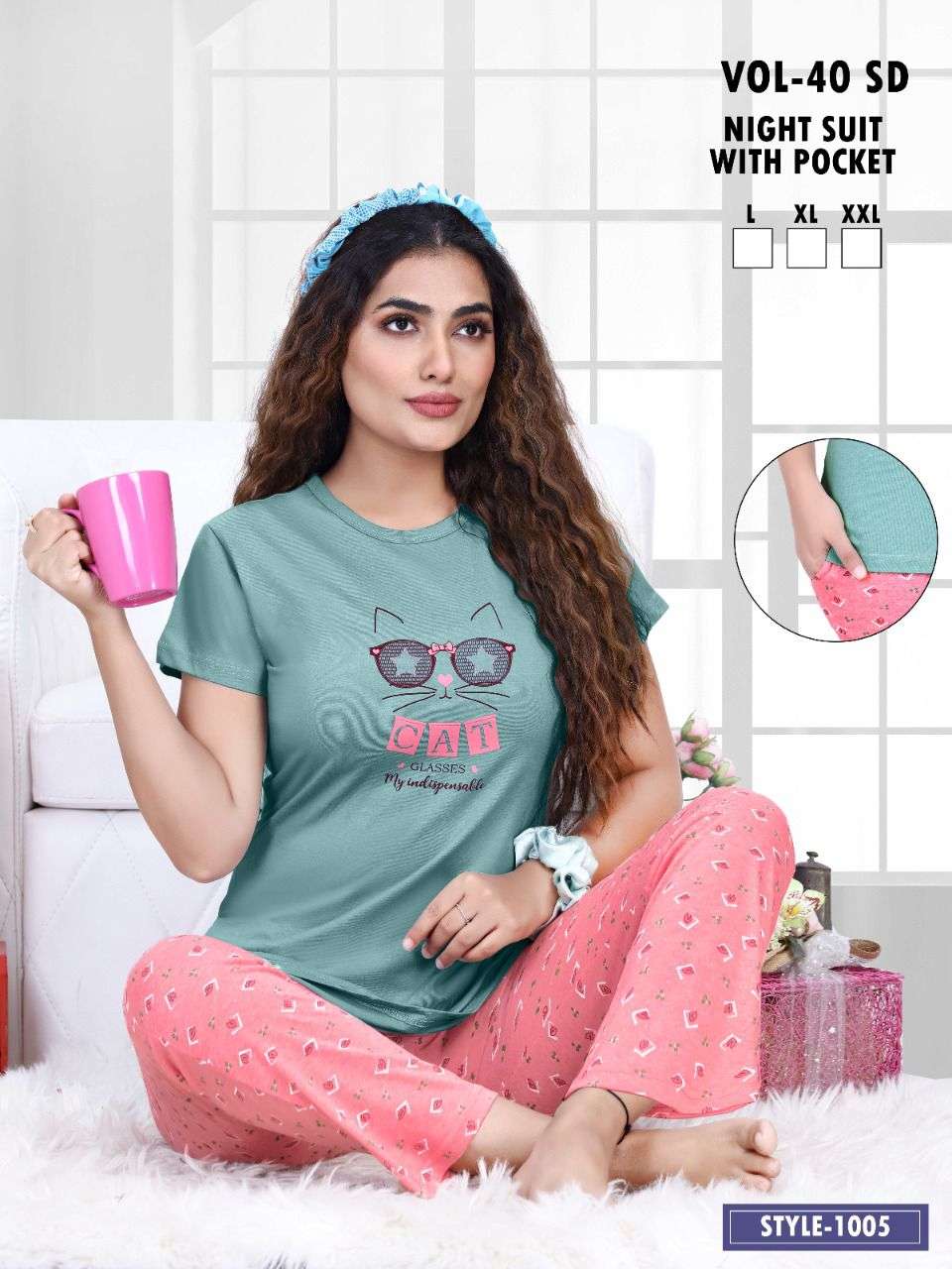 FASHION TALK VOL.40 SD Heavy Shinker Hosiery Cotton Heavy Night Suits With Pocket CATALOG WHOLESALER BEST RATE
