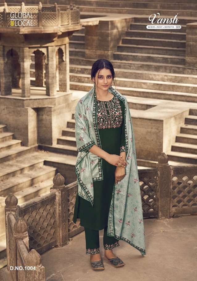 global local vansh  kurti with pant and dupatta set 