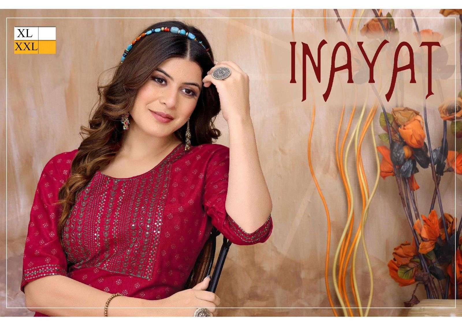 GOLDEN INAYAT SEQUENCE HEAVY RAYON SLUB STRAIGHT WITH ROUND NECK AND EMBROIDERED SLEEVES KURTI CATALOG WHOLESALER BEST RATE