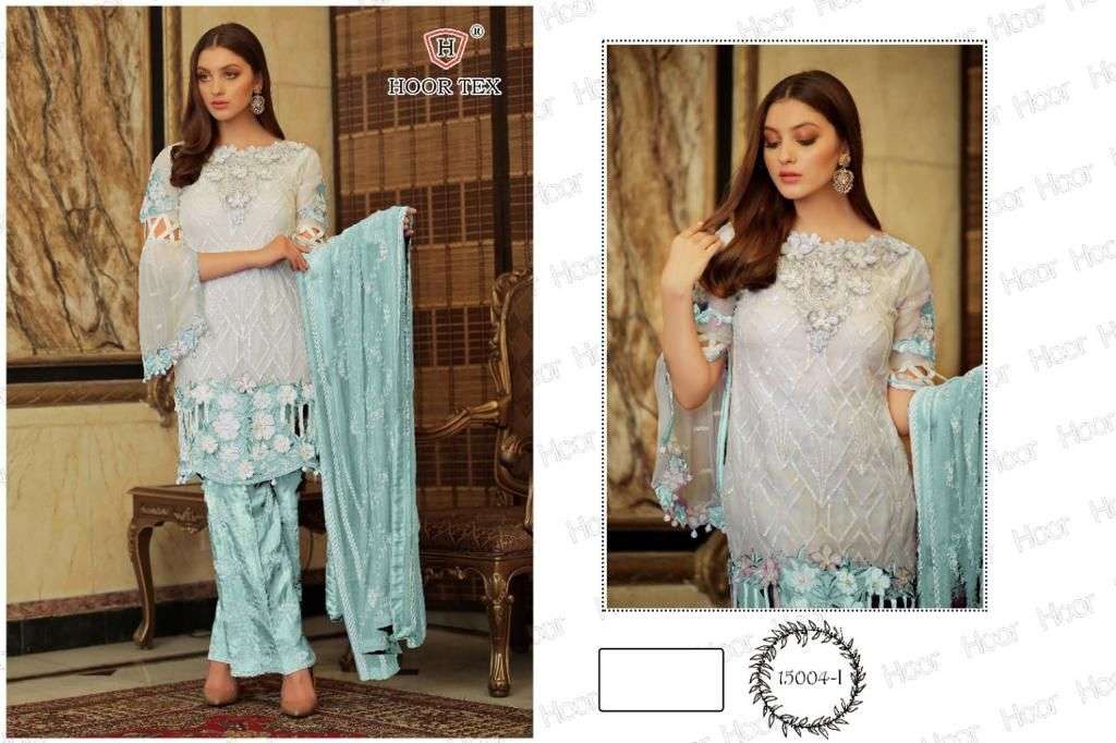 hoor tex 15004 net embroidery heavy georgette pakistani salwar kameez at best price