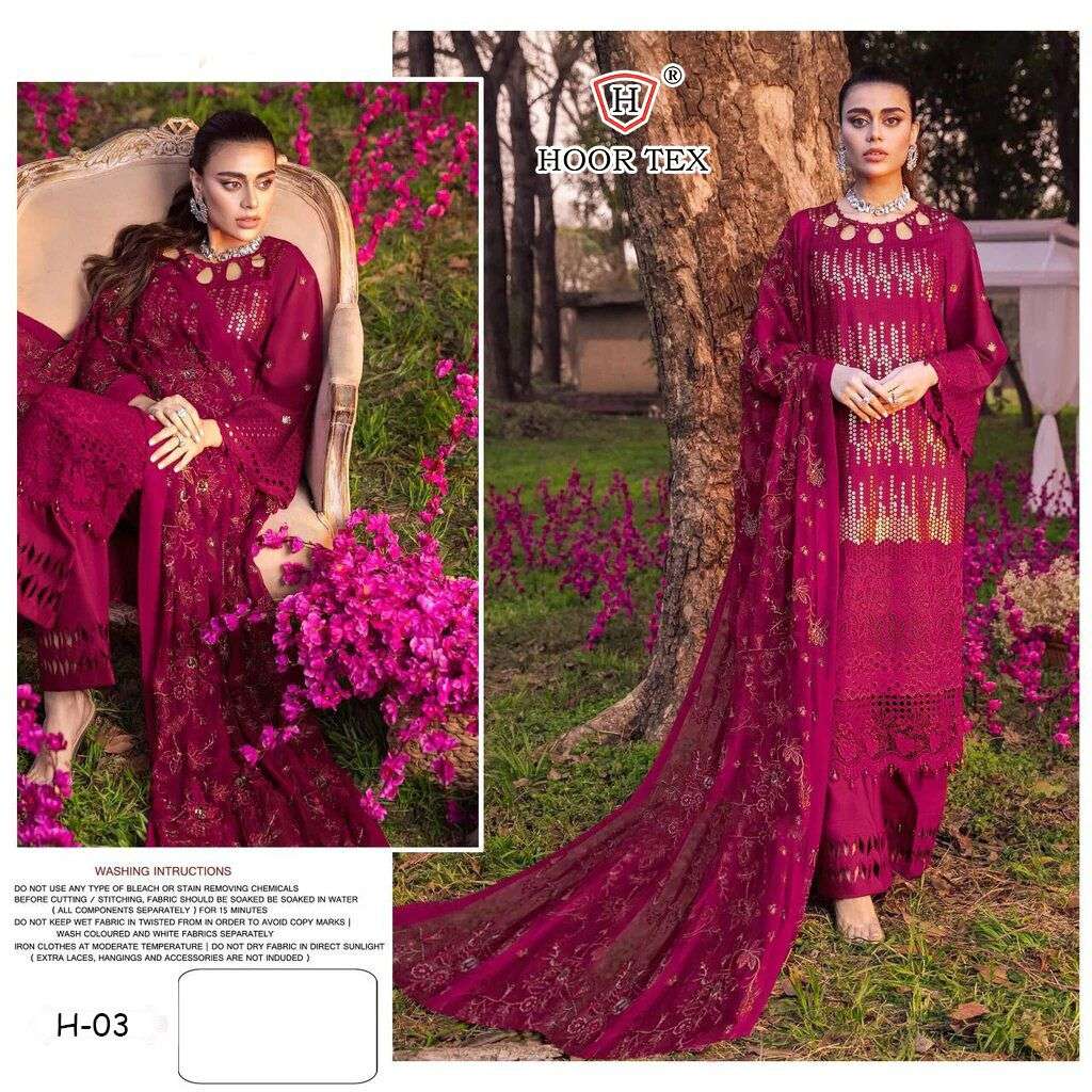hoor tex h-03 net embroidery heavy georgette pakistani best price salwar kameez