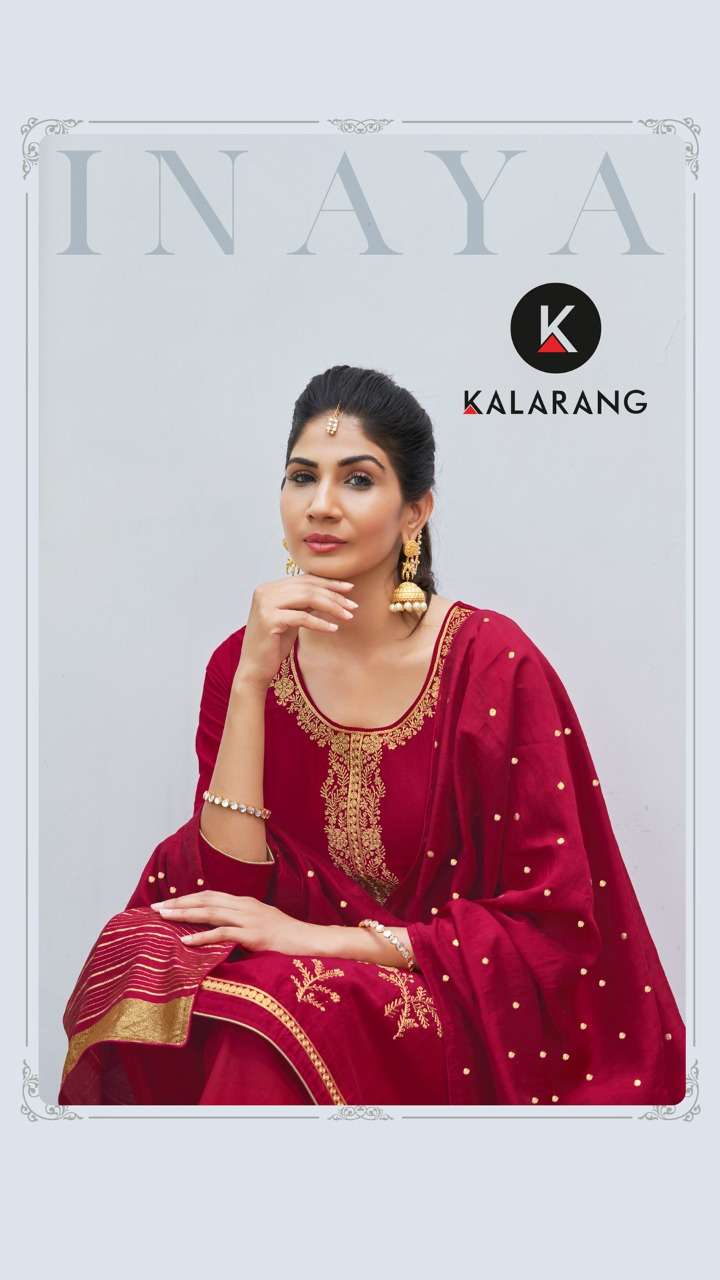 inaya by kalarang silk work casual wear fancy salwar kameez