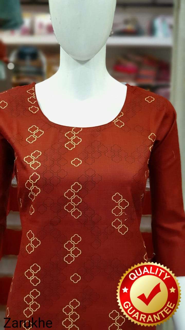 k4u zarukhe cotton simple kurti readymade at 190