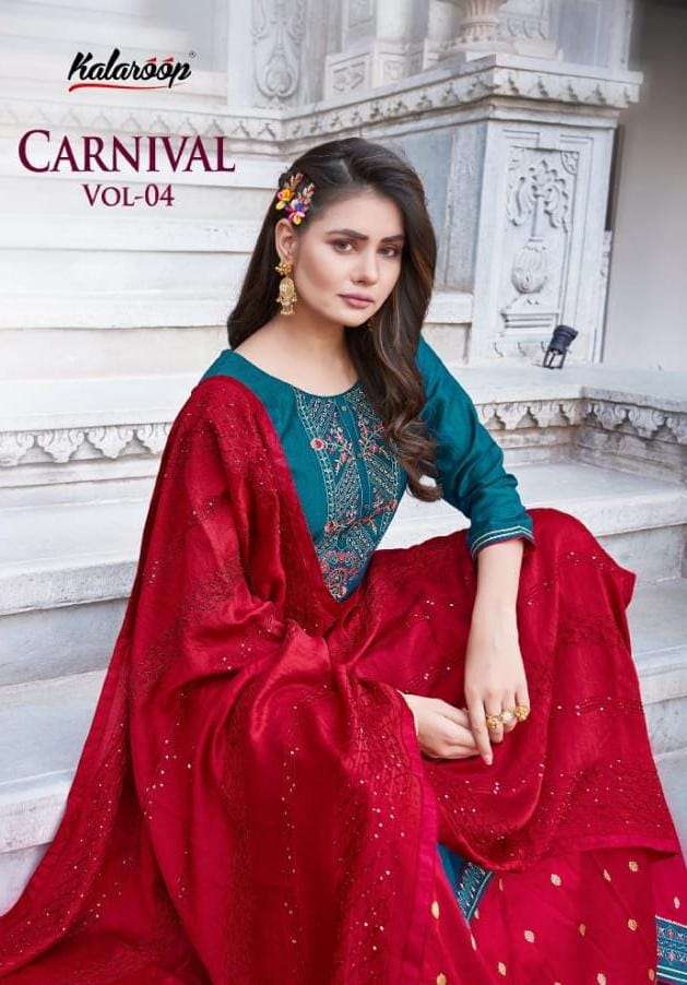 kalaroop carnival vol 4 readymade long top with lehenga & dupatta concept