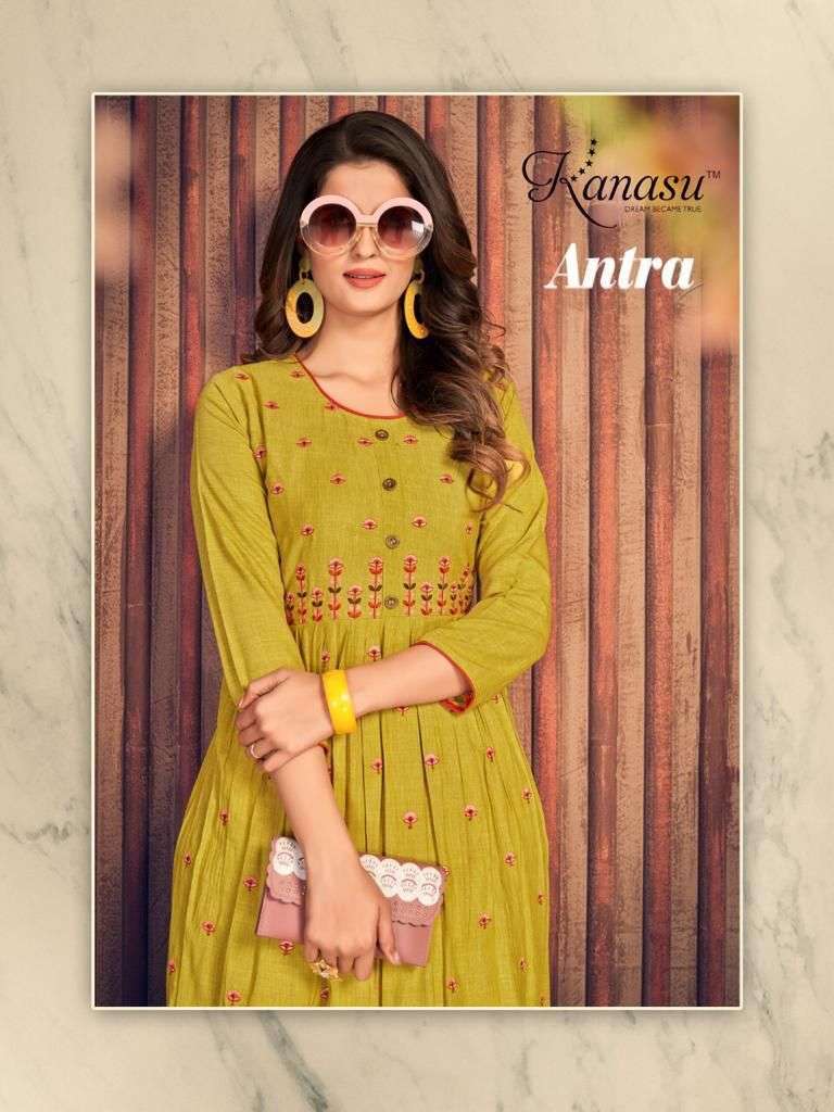 kanasu antra flair with nyra cut kurti wholesaler 
