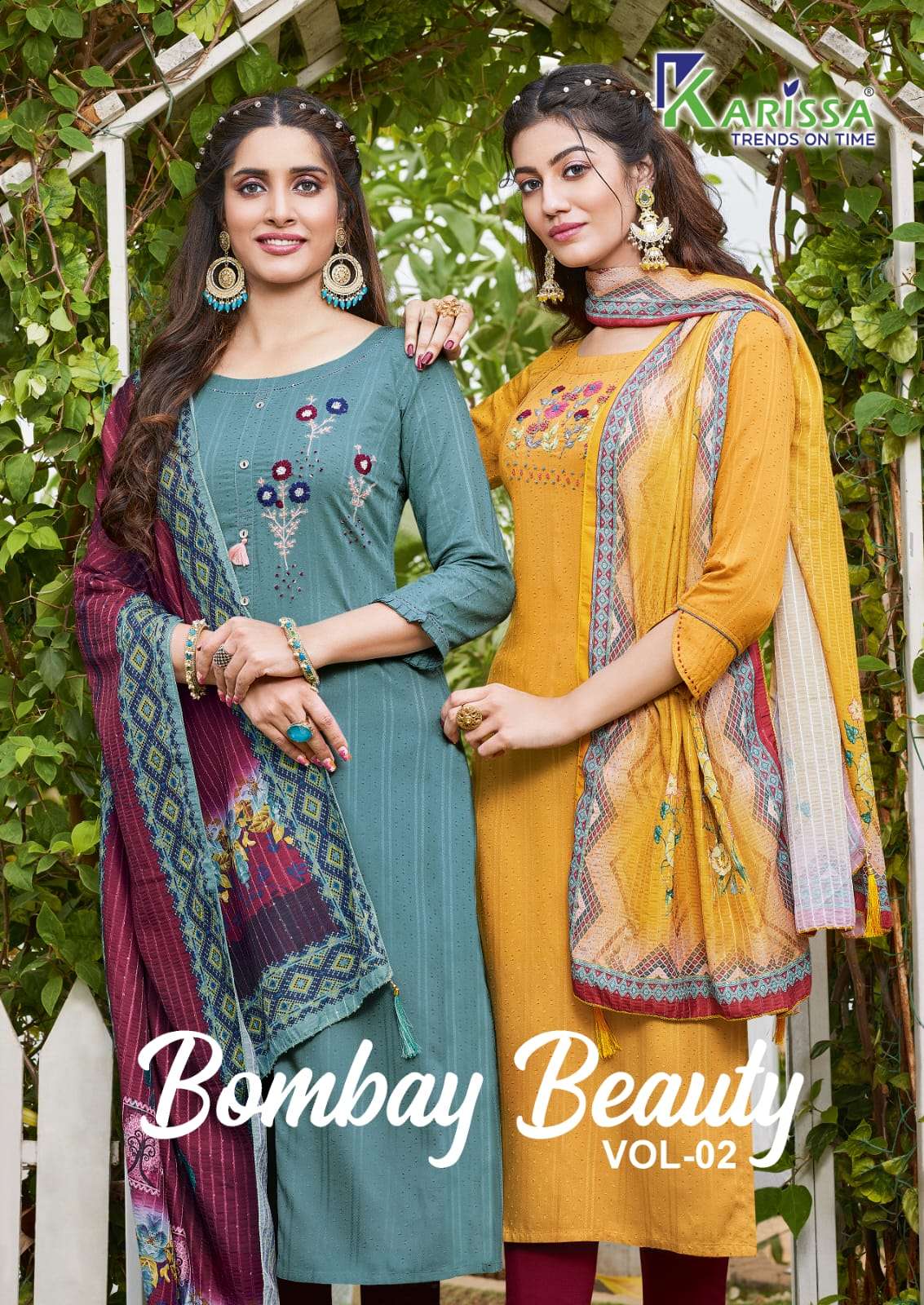 karissa bombay beauty vol 2 readymade top with pant dupatta set 
