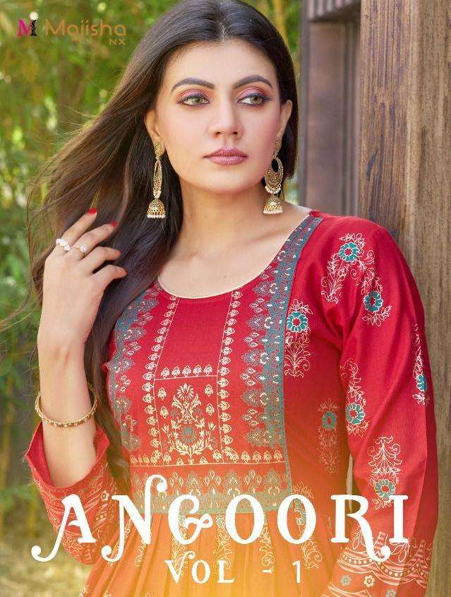 majisha nx angoory vol 1 gown style rayon kurti 