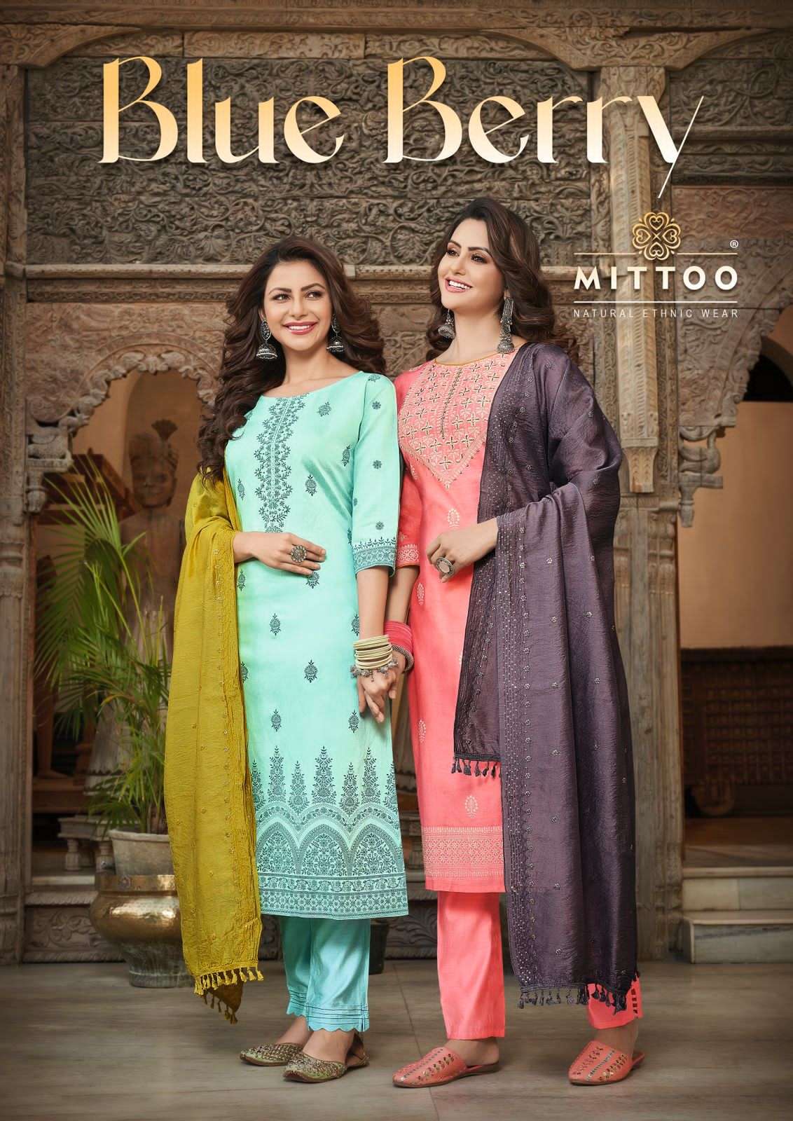 mittoo blue berry readymade 3pc suits online wholesaler 