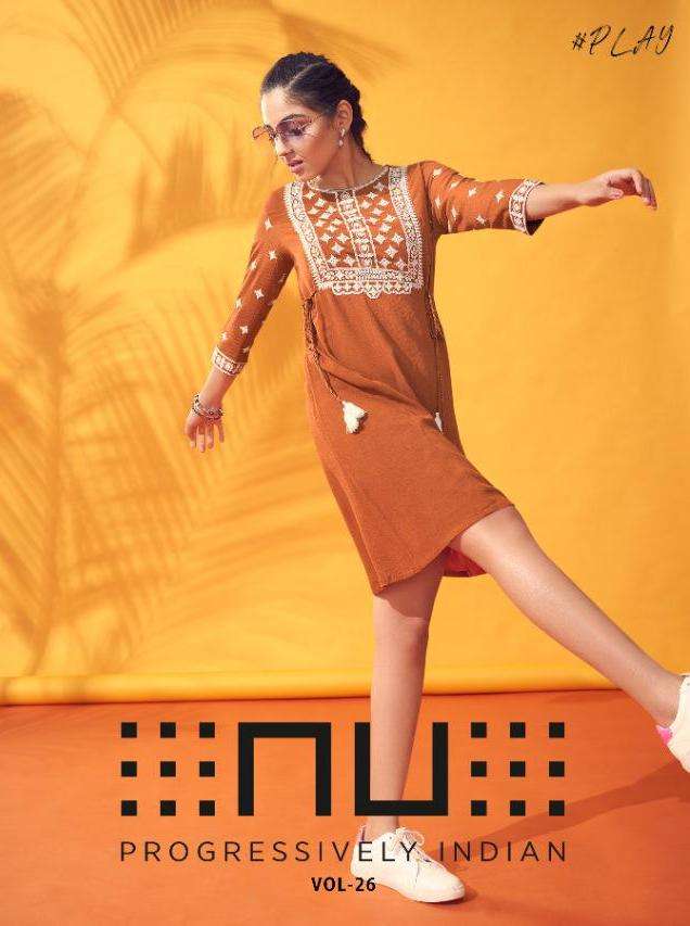 nu vol 26 rayon embroidery short tunics collection