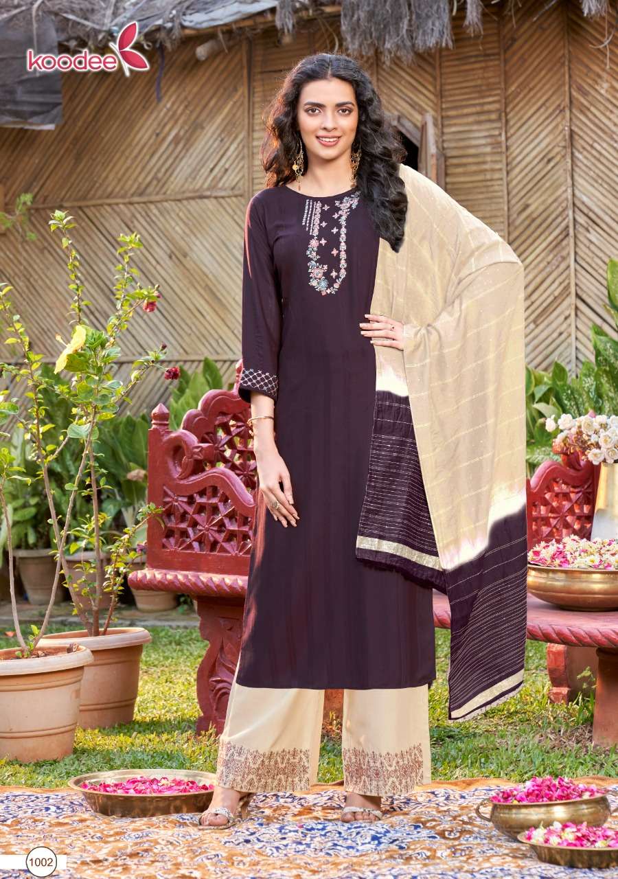 pahechan vol 7 by koodee full stitch readymade 3 piece plazzo style suit
