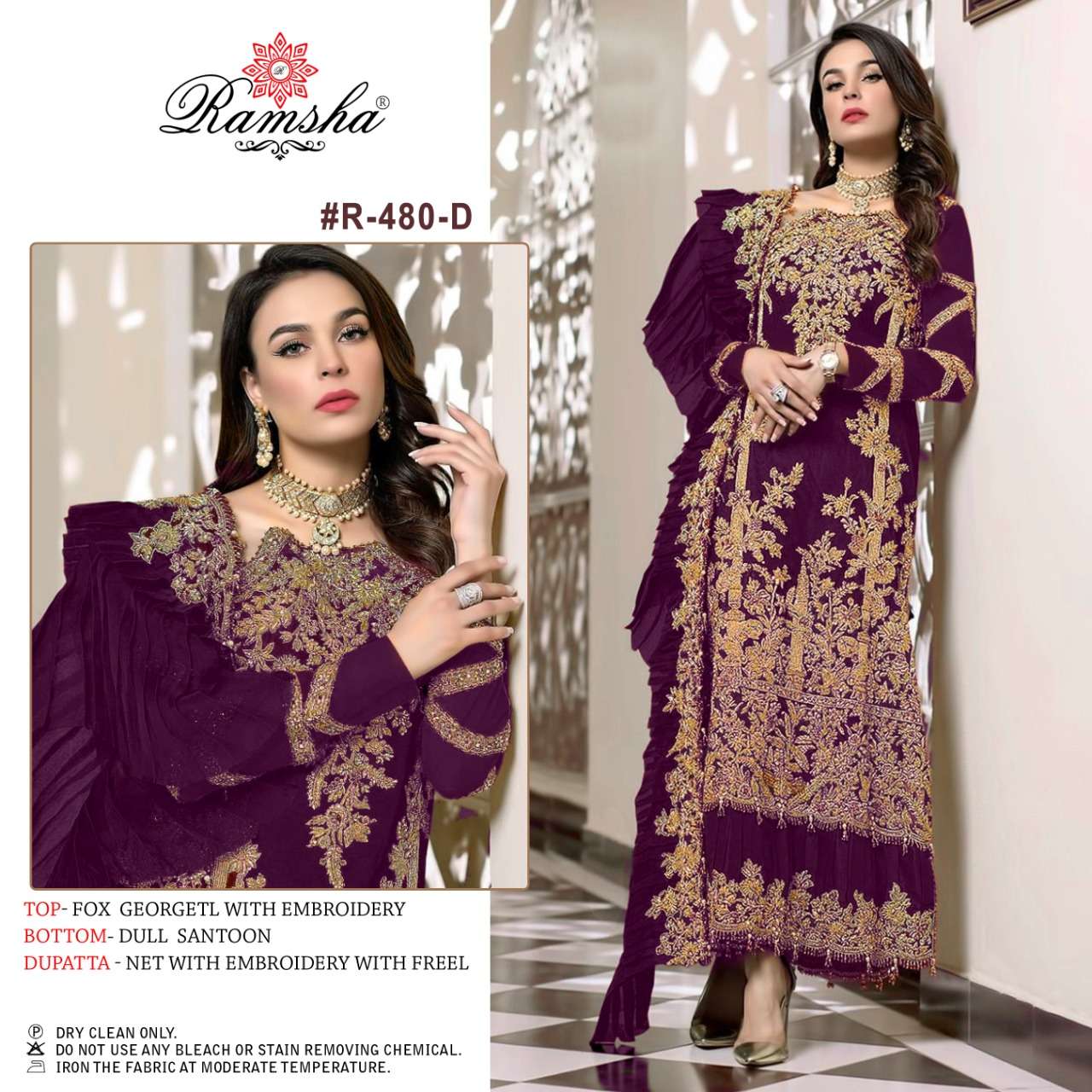 ramsha 480 nx paksitani georgette dress supplier 
