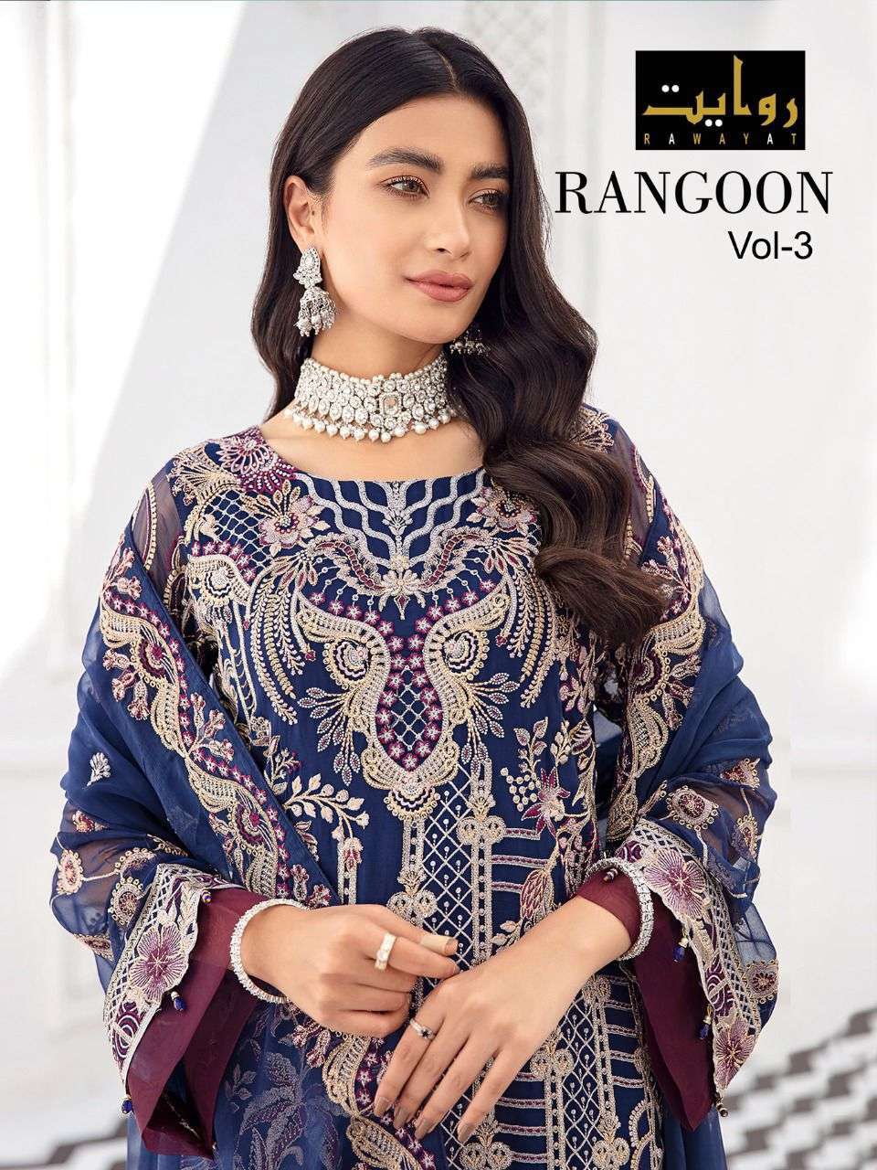 rawayat rangoon vol 3 pakistani dresses with embroidery 