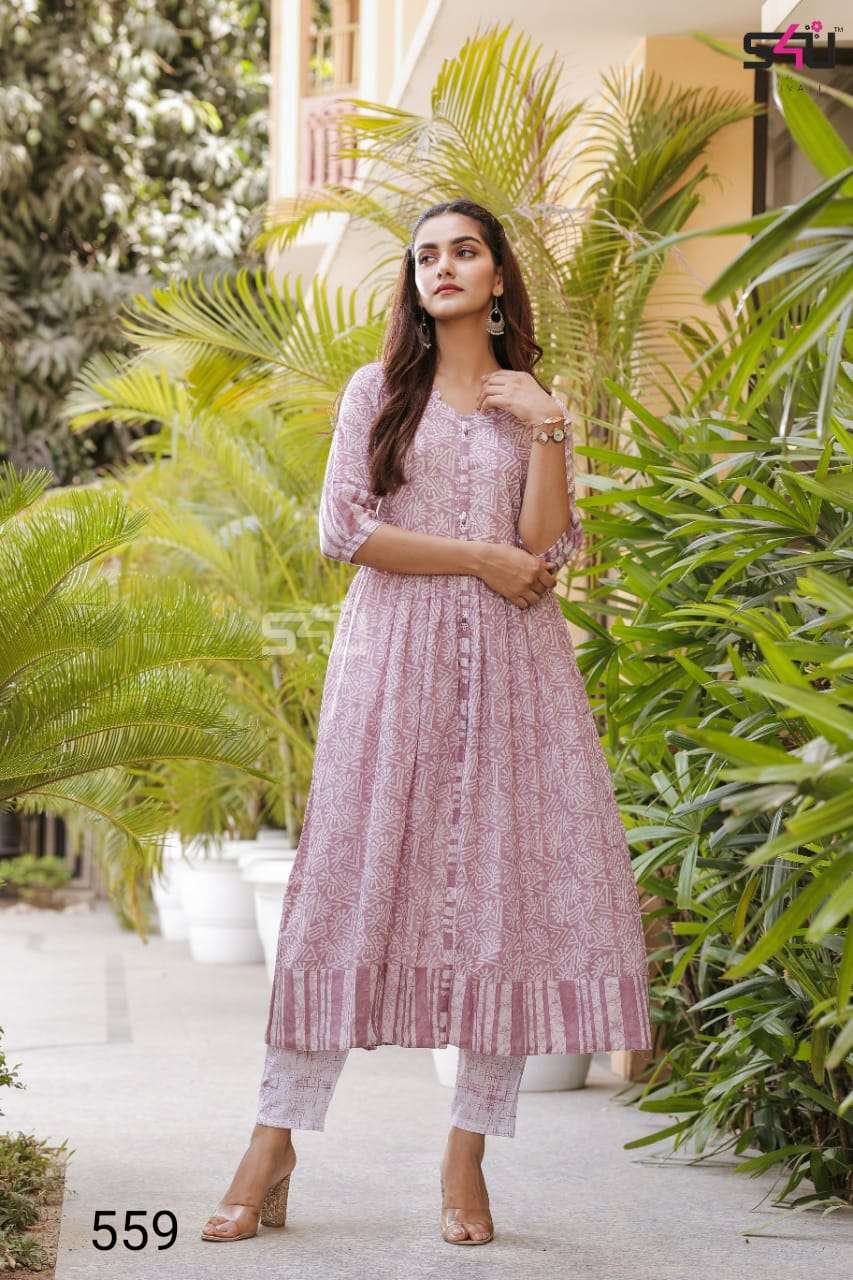    s4u 559 design beautiful kurti with pant combo set 