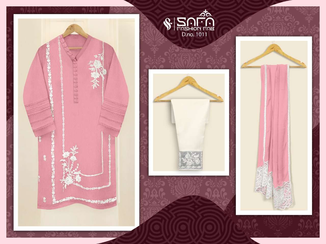 safa 1011 exclusive embroidery readymade pakistani 3 piece collection