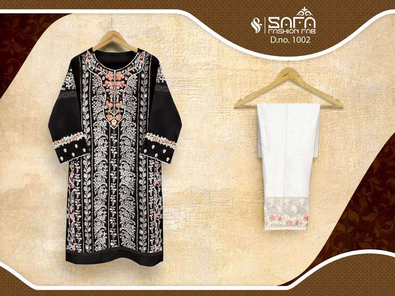safa fashion 1002 georgette designer readymade kurti with pant pair