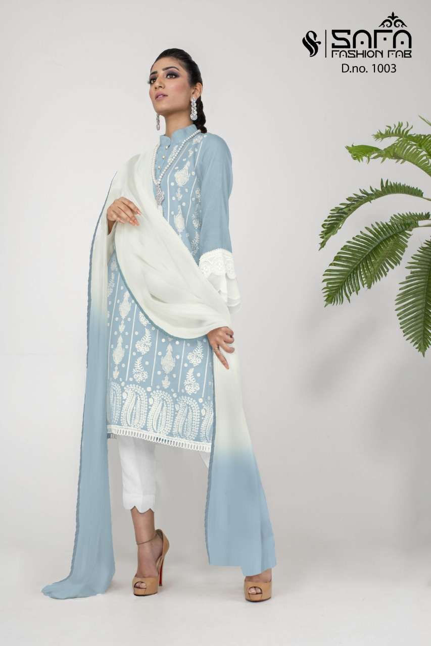 safa fashion 1003 pure georgette pakistani readymade salwar kameez