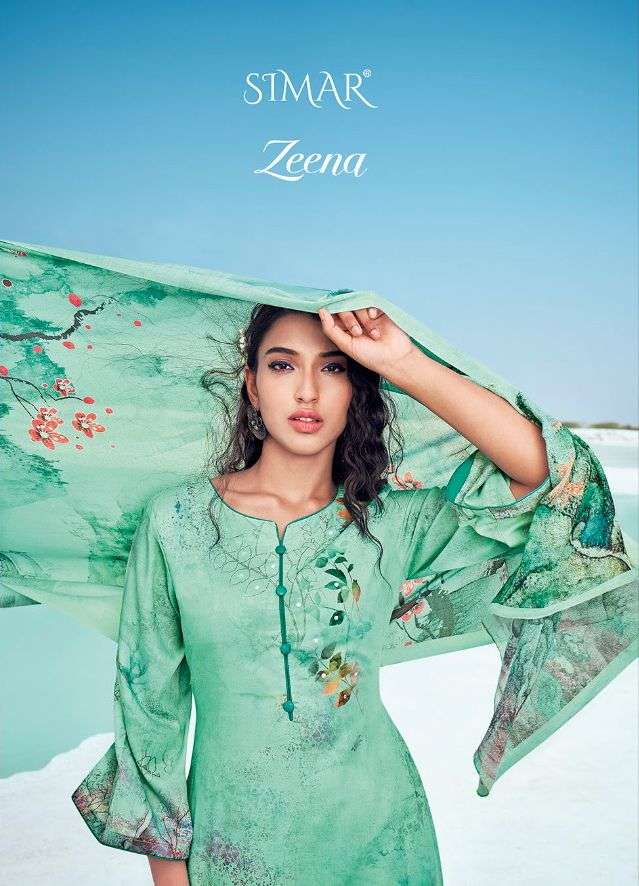 simar zeena by glossy cotton digital print dresses 