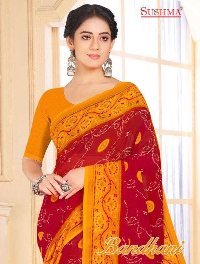 sushma bandhani weightless prints sarees 