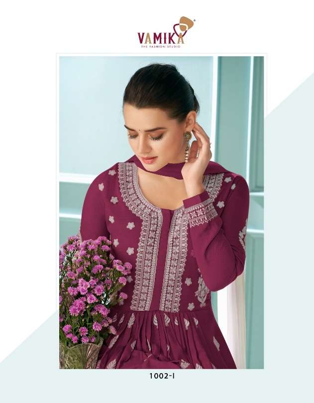 vamika lakhnawi vol 1 colour gold readymade 3pc set 