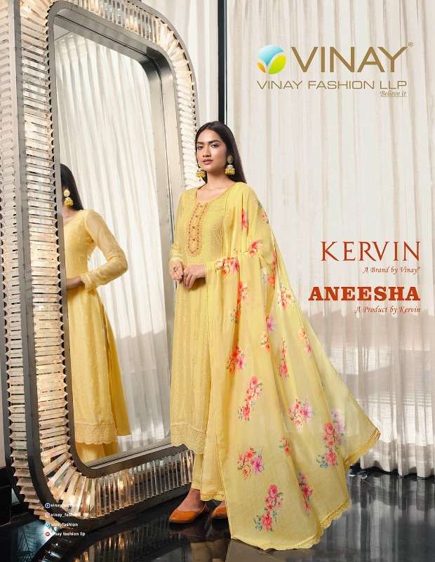 vinay kervin aneesha 60001-60007 series branded ladies dresses wholesaler 