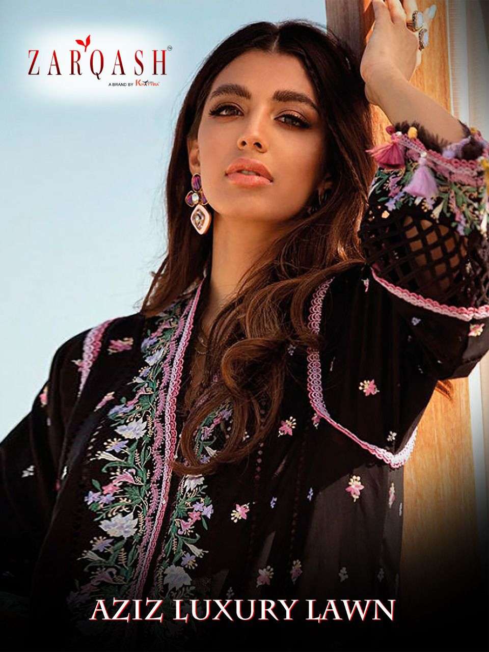 zarqash aziz luxury lawn pakistani dresses 