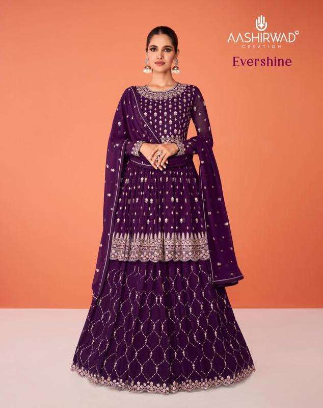 aashirwad evershine 9239-9243 series free size stitched dress latest design 