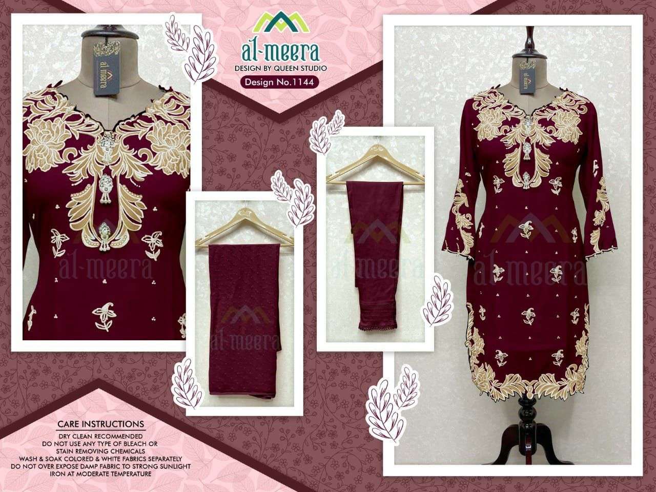 al meera 1144 designer rich embroidery readymade pakistani salwar kameez