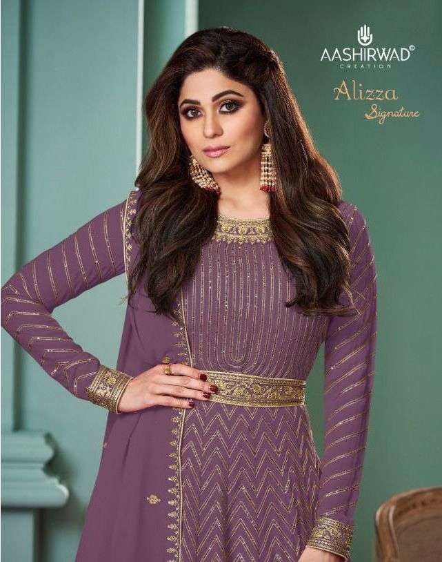 alizza signature by aashirwad georgette readymade fancy long suit supplier