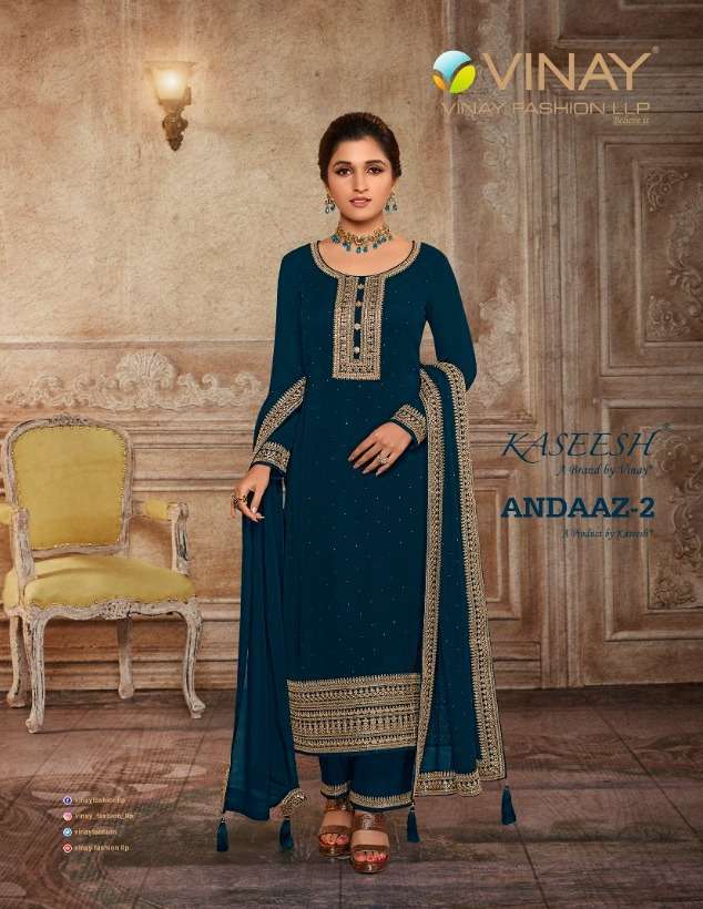 andaaz vol 2 by vinay georgette embroidery party wear rich looking dresses