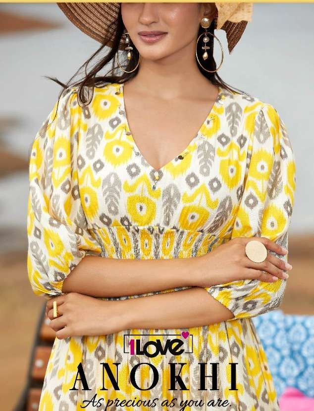 anokhi by 1love cotton rayon fancy designer gown for monsoon season