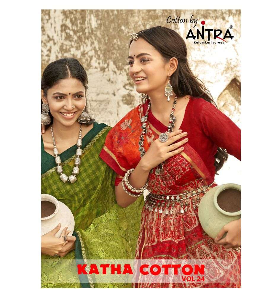 antra katha cotton vol 24 rajjo nett sarees wholesale 