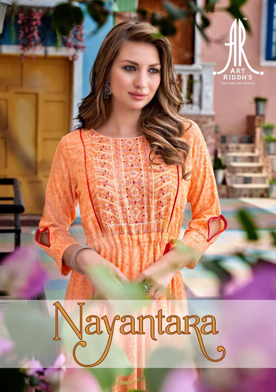 artriddhs nayantara fancy rayon printed kurti best quality 