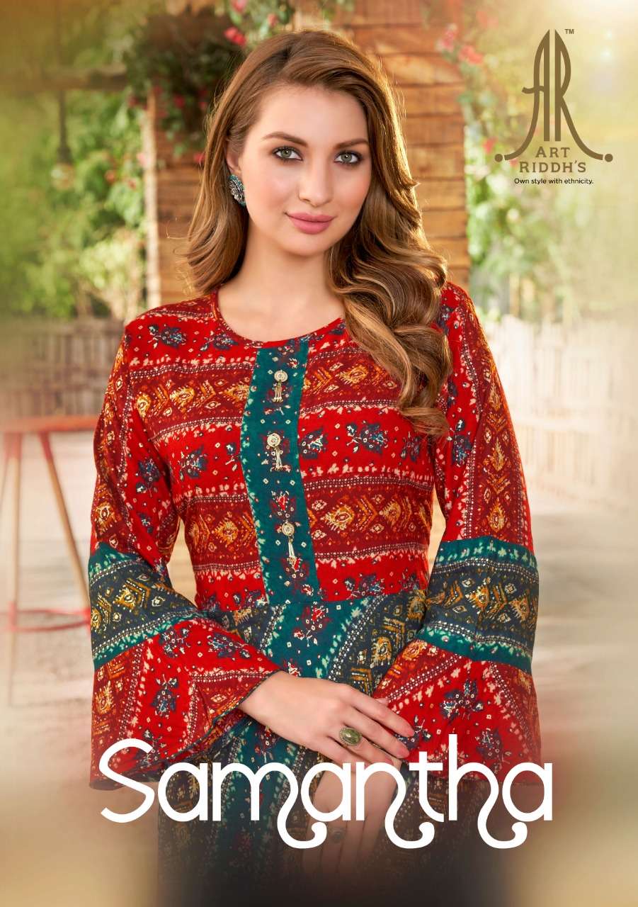 artriddhs samantha rayon printed kurti best quality 