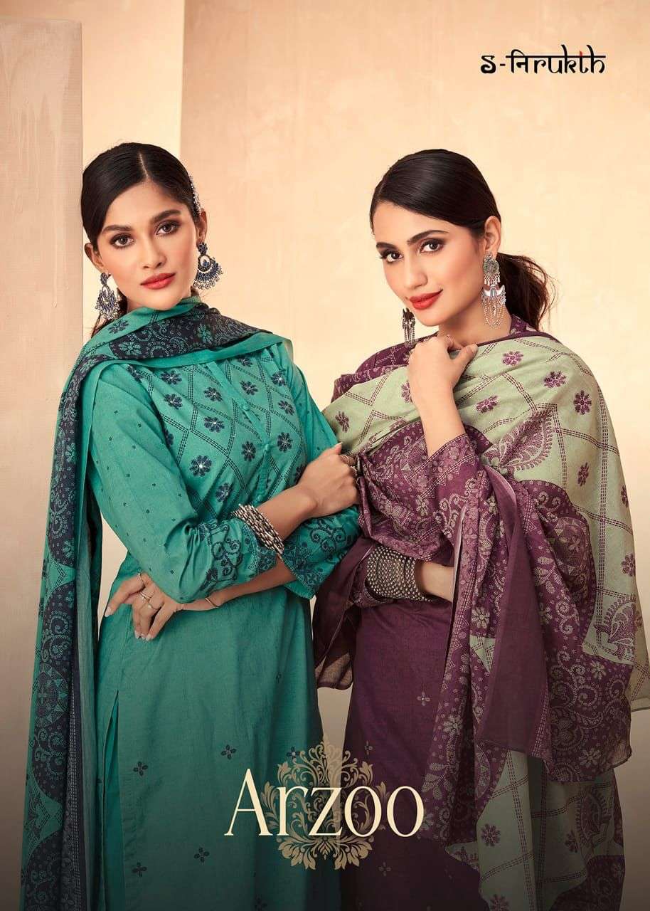 arzoo by s nirukth sahiba cotton printed mirror work dresses supplier