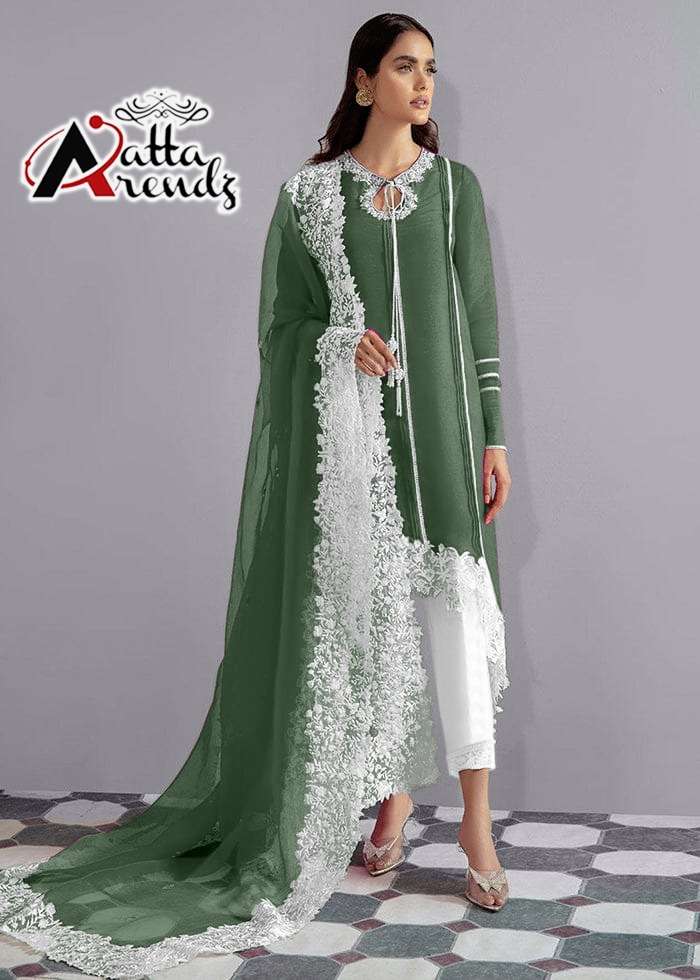 atta trendz 2714 georgette pakistani full stitch 3 piece collection