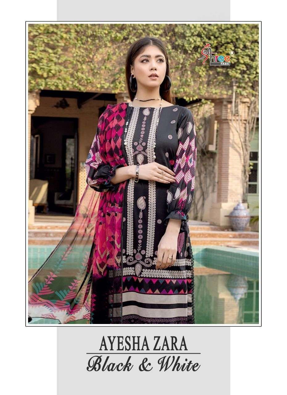 ayesha zara black & white pakistani dresses wholesaler 