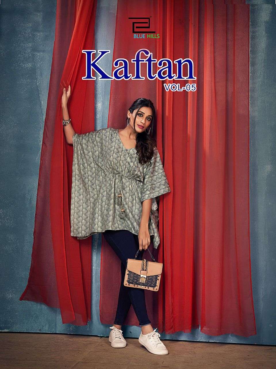 blue hills kaftan vol 5 rayon fabric summer collection 