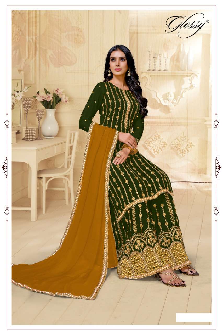 glossy 16230 design party wear sharara style dresses 