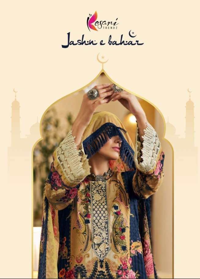 jashn e bahar by kesari trendz jam satin pakistani dress materials